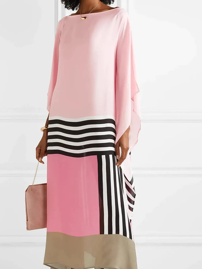 MONDIALLY™ |  Roze Candy Stripe Kaftan