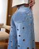 NEVOLI™ |  Losse Palazzo Oogjes-Jeans - Licht Blauw