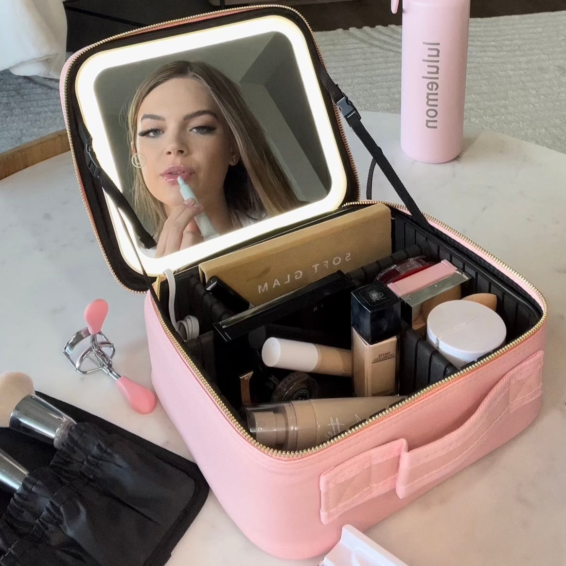 BeautyBox™️ | De ultieme LED-spiegel make-up organizer voor perfecte opslag en styling