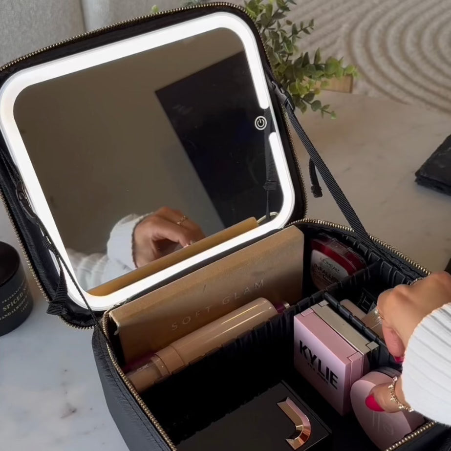 BeautyBox™️ | De ultieme LED-spiegel make-up organizer voor perfecte opslag en styling