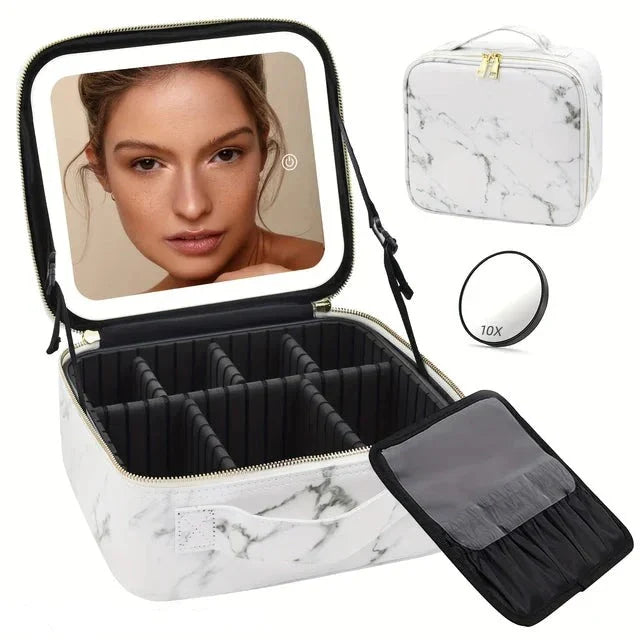 BeautyBox™️ | De ultieme LED-spiegel make-up organizer voor perfecte opslag en styling