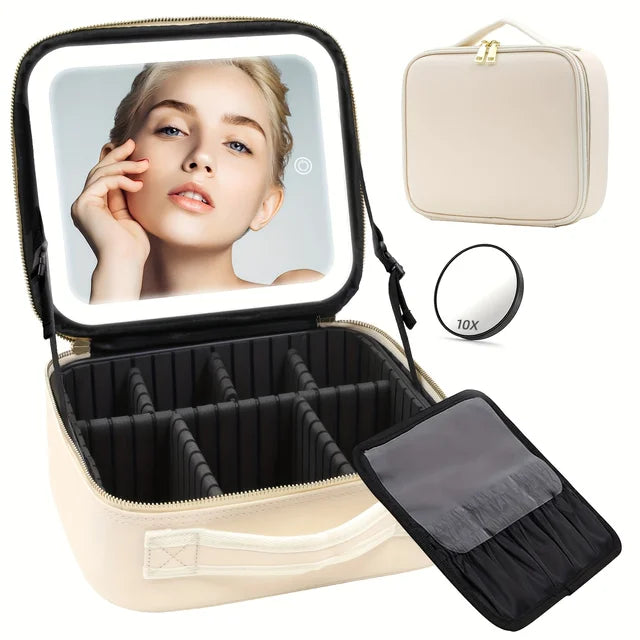 BeautyBox™️ | De ultieme LED-spiegel make-up organizer voor perfecte opslag en styling