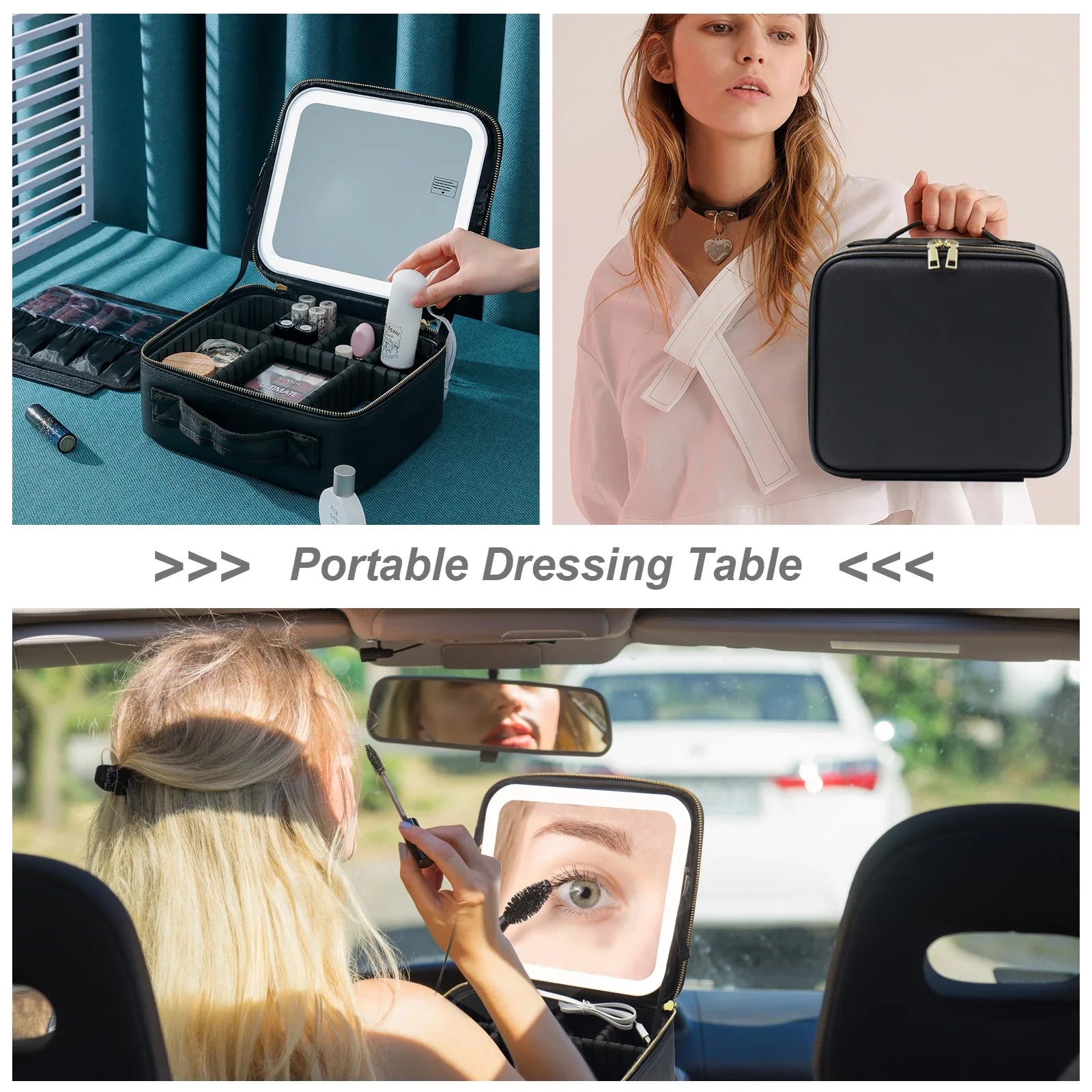 BeautyBox™️ | De ultieme LED-spiegel make-up organizer voor perfecte opslag en styling