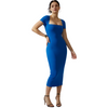 MONDIALLY™ | Queen Anne Neckline Jurk Met Ingebouwde Shapewear