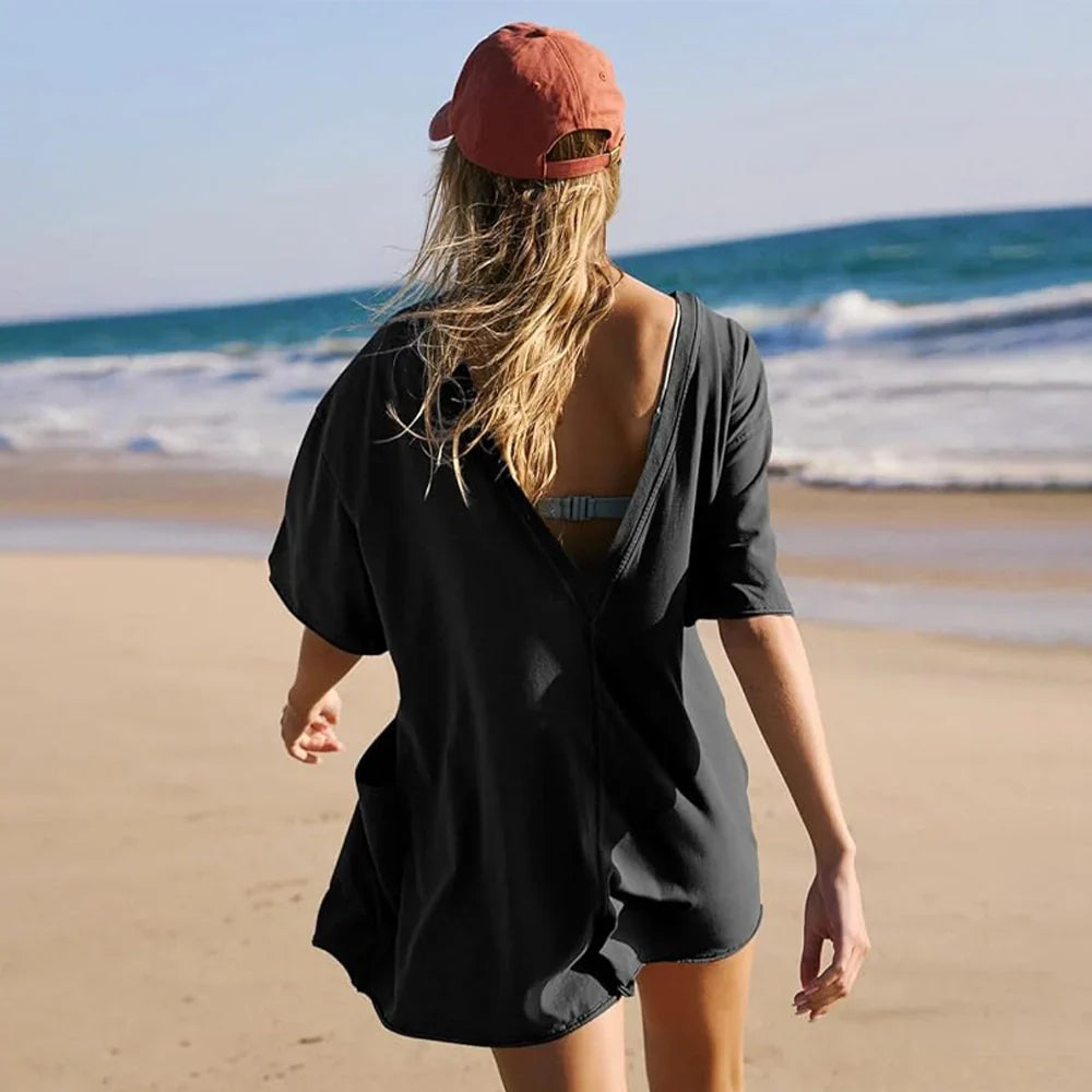 MONDIALLY™ | Malibu Oversized T-Shirt Romper