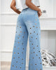 NEVOLI™ |  Losse Palazzo Oogjes-Jeans - Licht Blauw