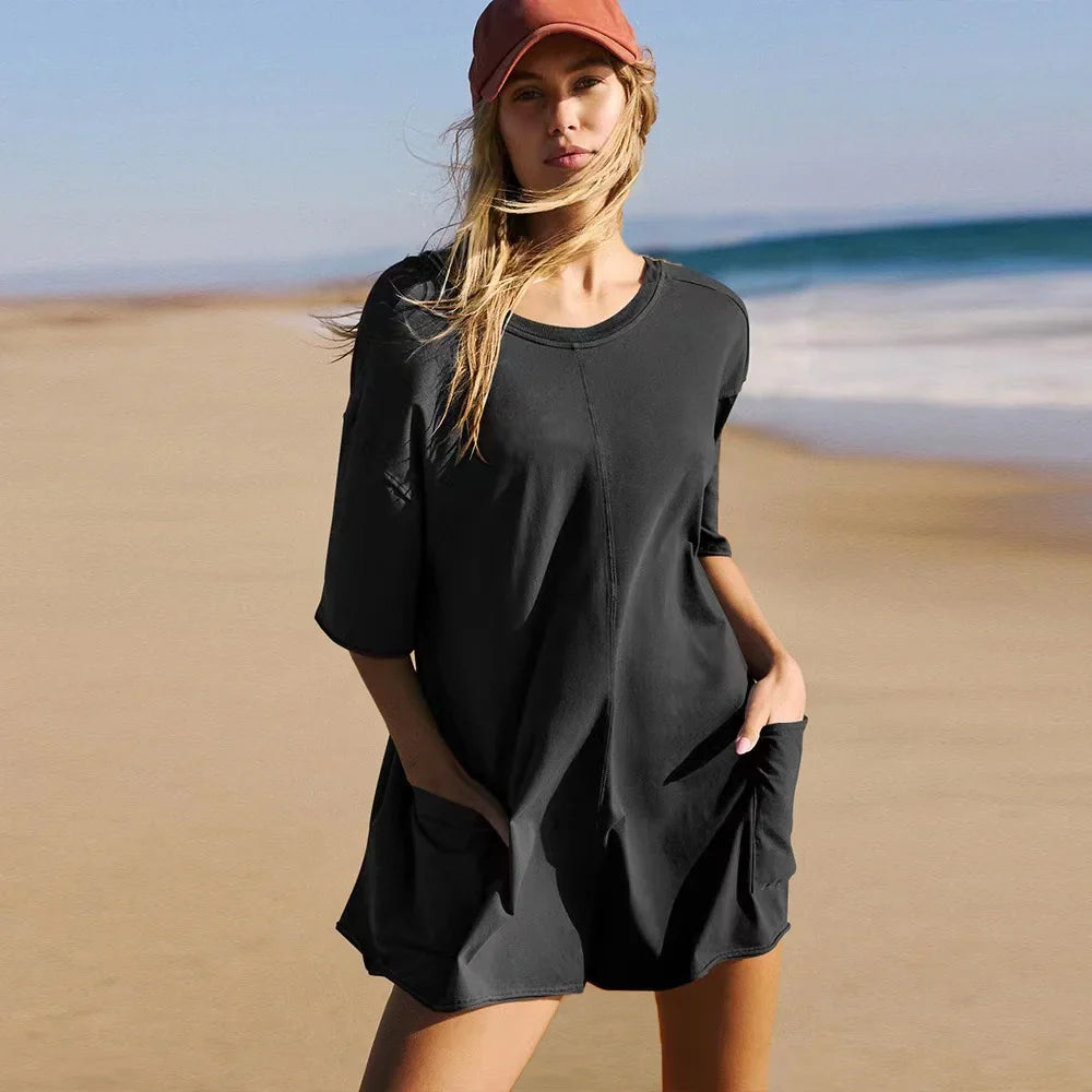 MONDIALLY™ | Malibu Oversized T-Shirt Romper