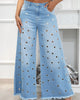 NEVOLI™ |  Losse Palazzo Oogjes-Jeans - Licht Blauw